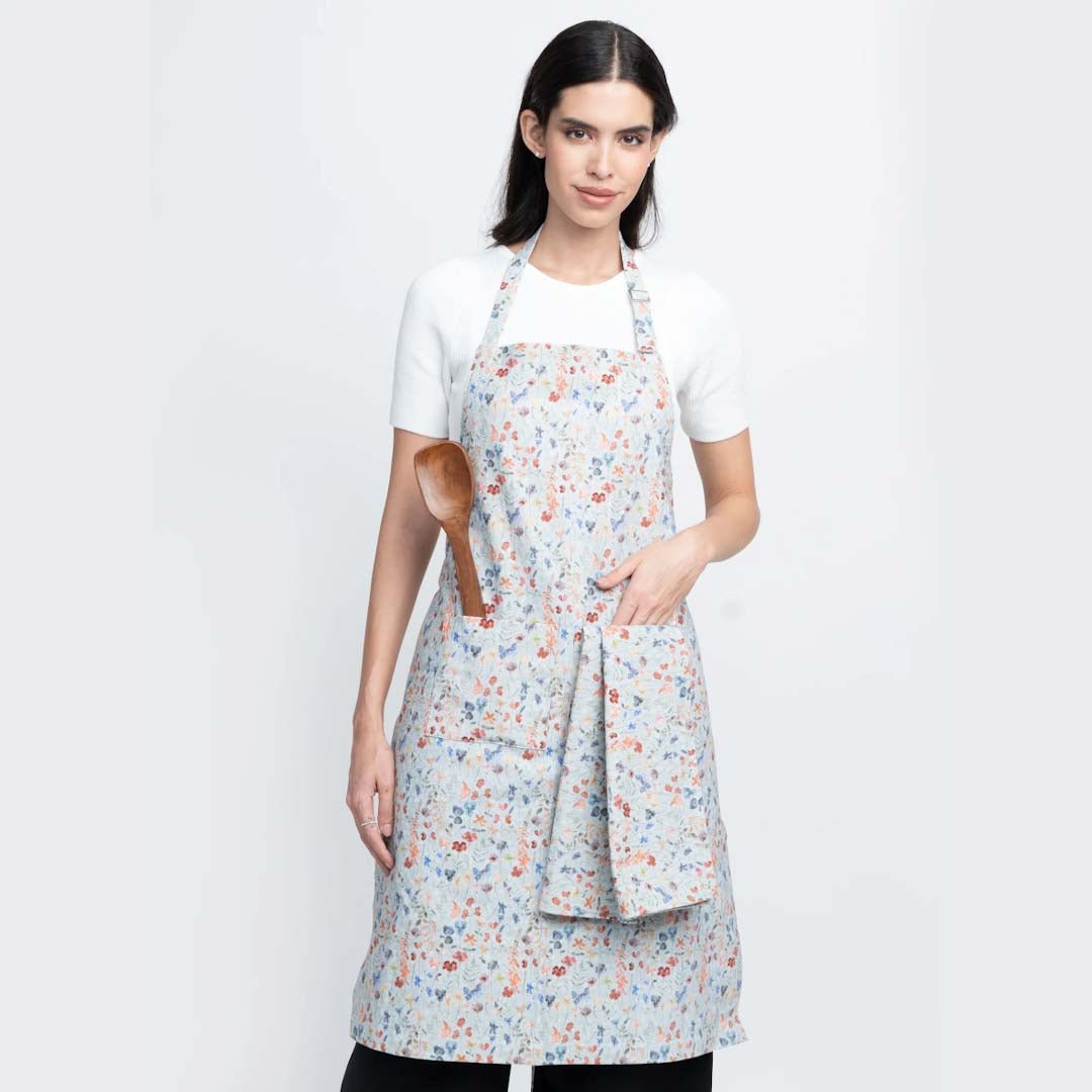 Cotton Apron Botanical Design - Pattern Passion - Just Makers Pattern Passion