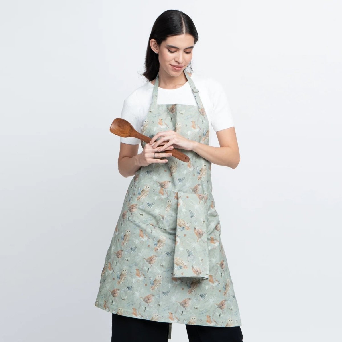 Cotton Apron Handpainted Birds Design - Pattern Passion - Just Makers Pattern Passion
