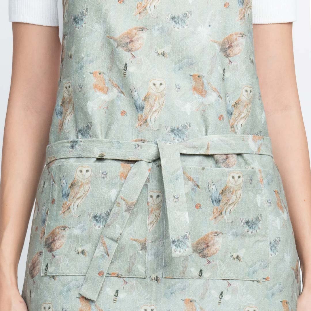Cotton Apron Handpainted Birds Design - Pattern Passion - Just Makers Pattern Passion