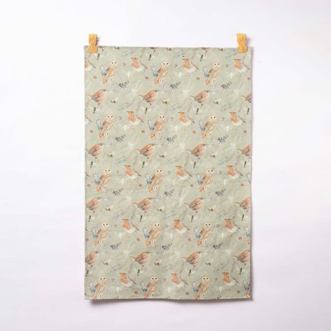Cotton Tea Towel Garden Birds Design - Pattern Passion - Just Makers Pattern Passion