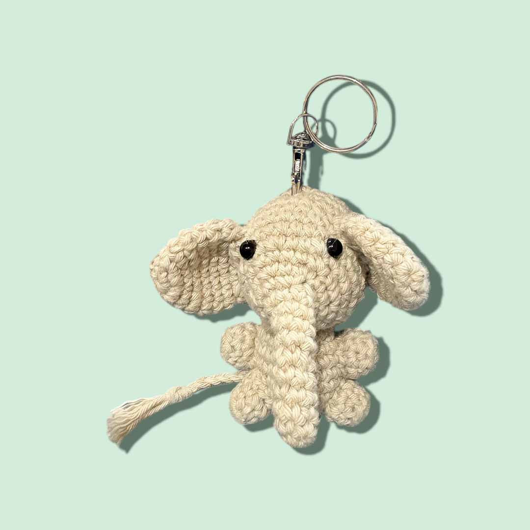 Crochet Elephant Keyring - Hooked on Yarn_Just Makers