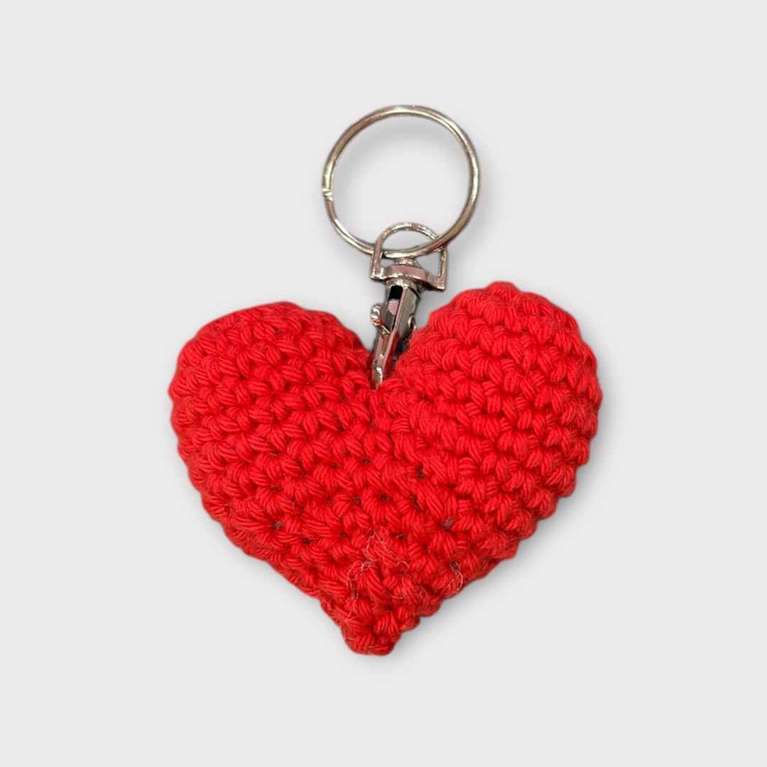 Crochet Heart Keyring - Hooked on Yarn - Just Makers Hooked on Yarn
