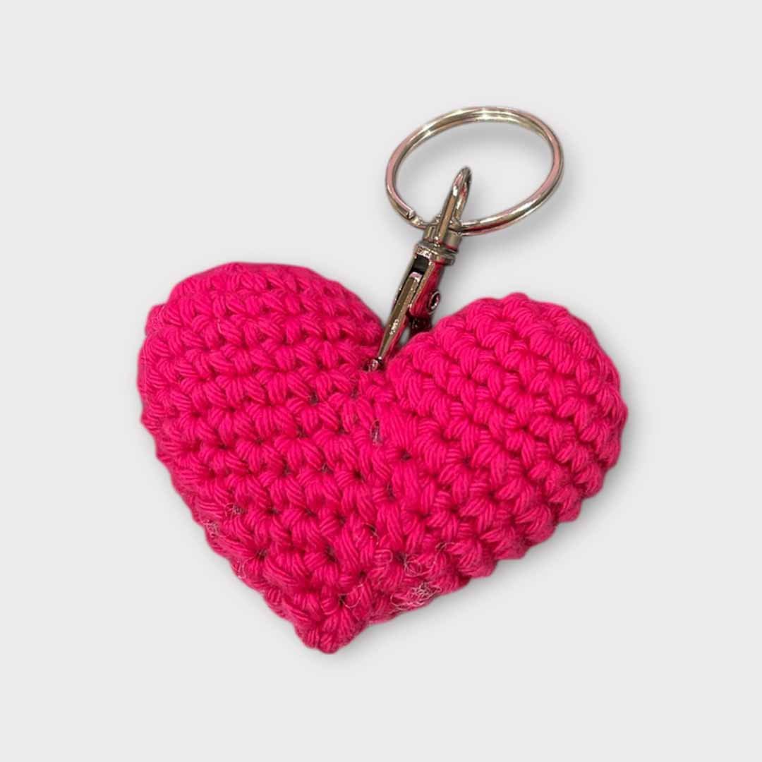 Crochet Heart Keyring - Hooked on Yarn - Just Makers Hooked on Yarn