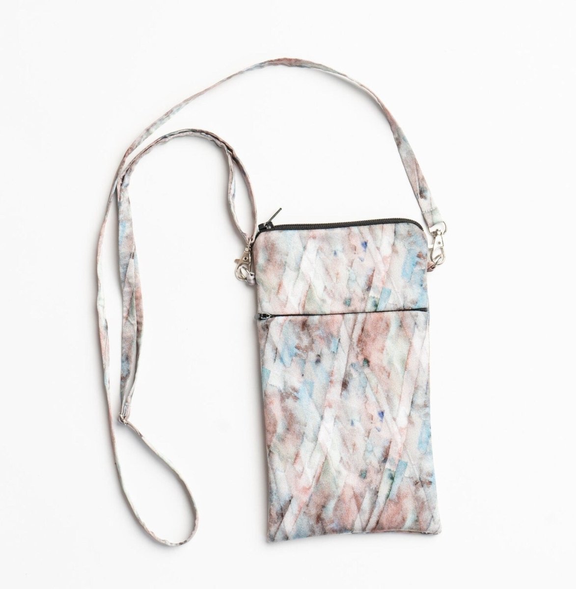 Cross Body Silk Abstract Phone Bag - Pattern Passion - Just Makers Pattern Passion