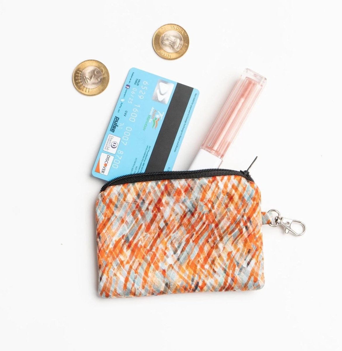 Crosshatch Silk Pouch / Coin Purse - Pattern Passion - Just Makers Pattern Passion