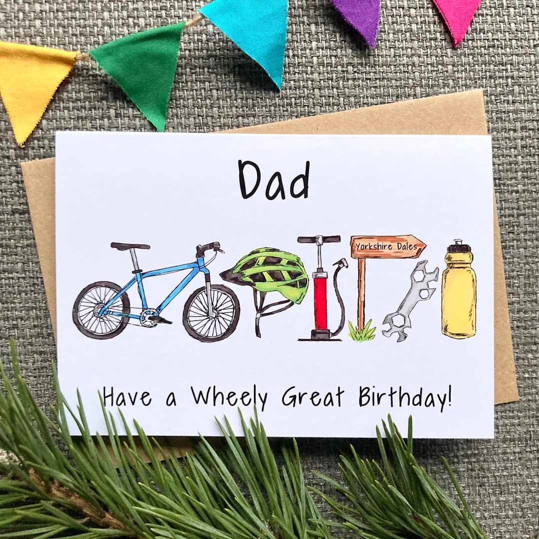 Dad Have a Wheely Great Birthday Card - HD Designs - Just Makers HD Designs