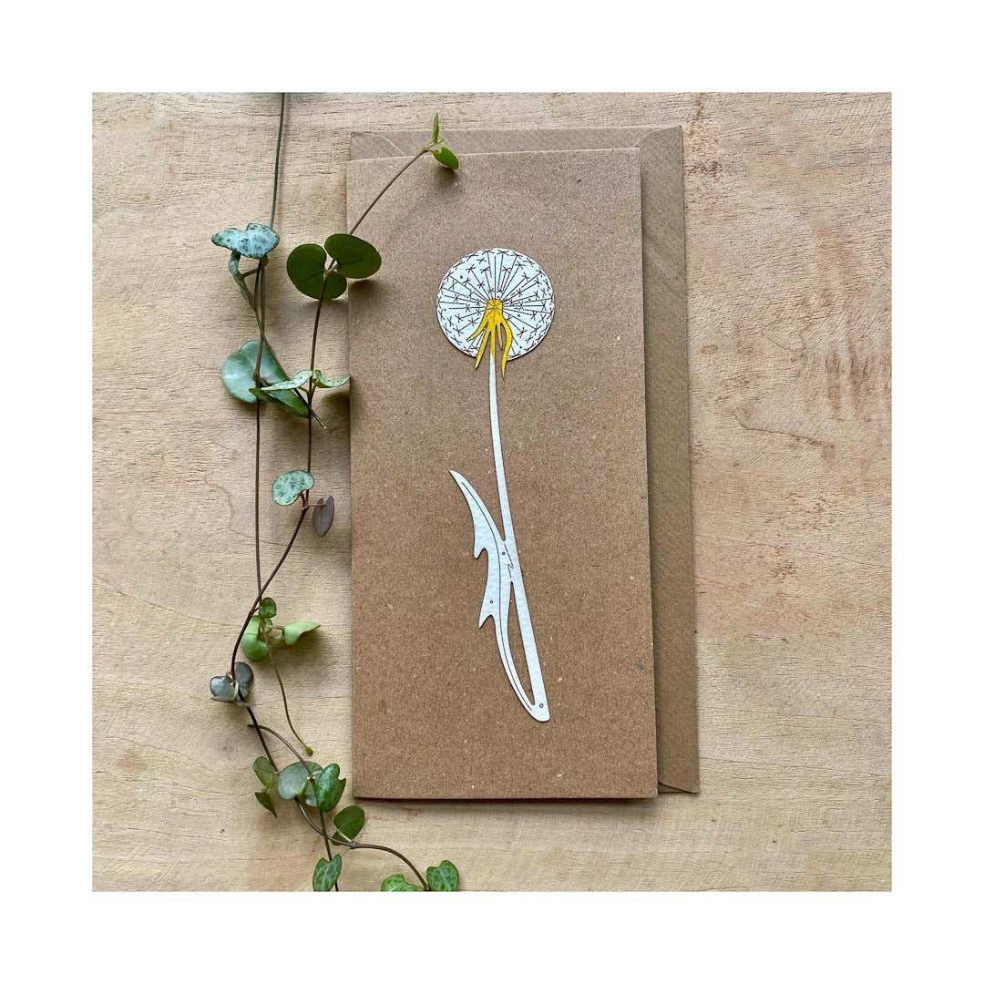 Dandelion Papercut Card - Natty Deco - Just Makers Natty Deco
