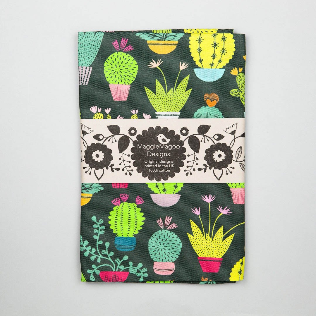 Dark Cactus Tea Towel Maggie Magoo Designs - Just Makers Maggie Magoo Designs