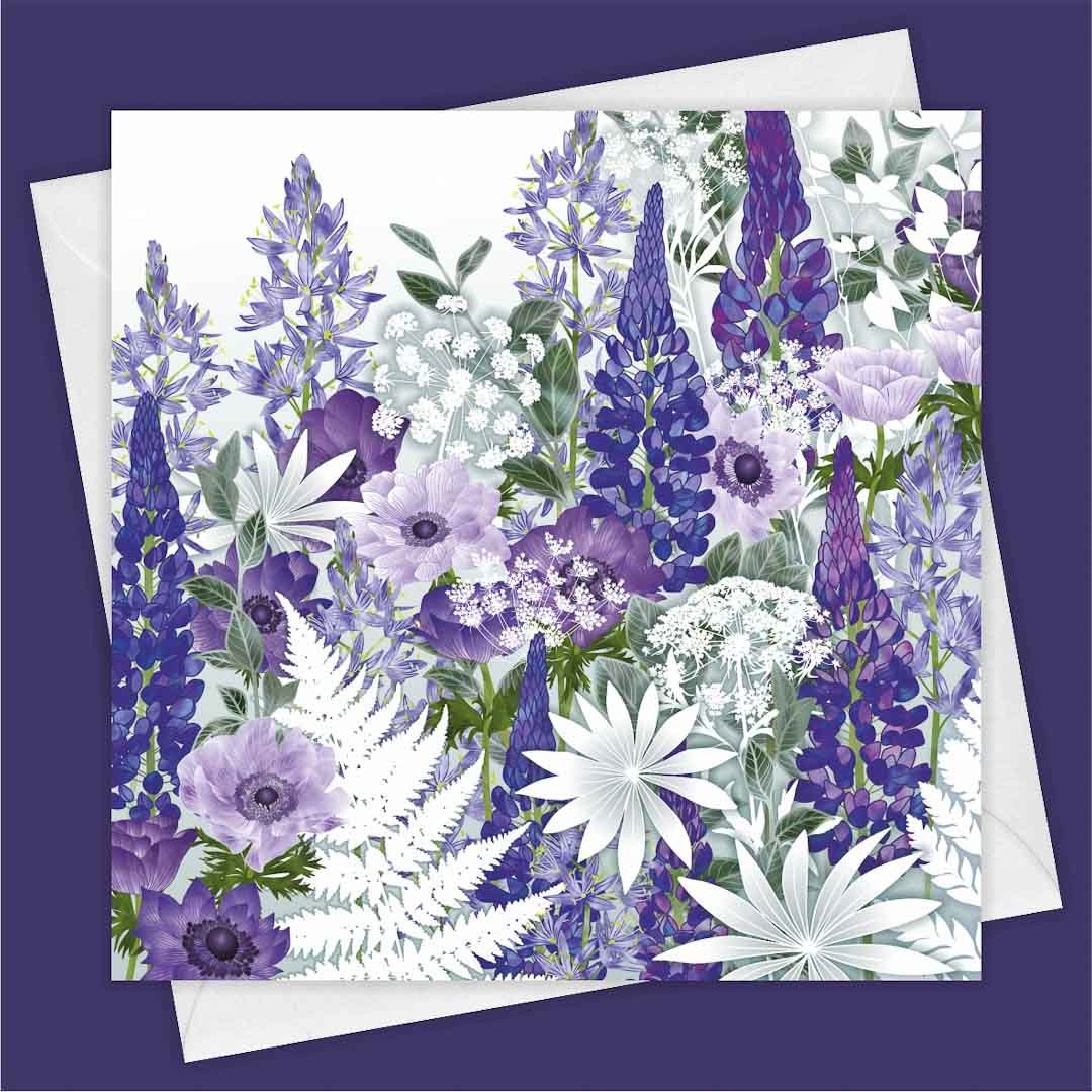 Daydream in Blue Greeting Card - Fiona Calder - Just Makers Fiona Calder Designs