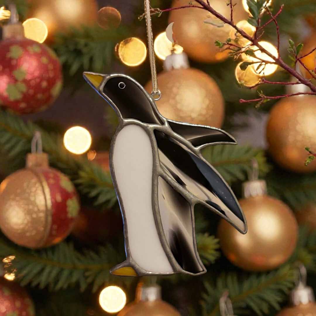 Dragonfly Glass Art Hanging Penguin_Just Makers