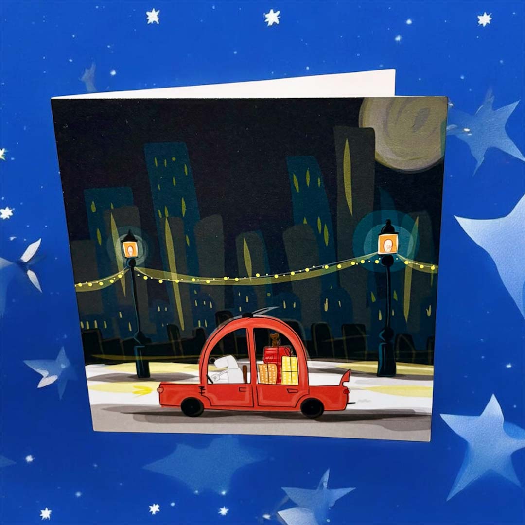 Driving Home Sprocket Christmas Card - Sarah Westwood_Just Makers