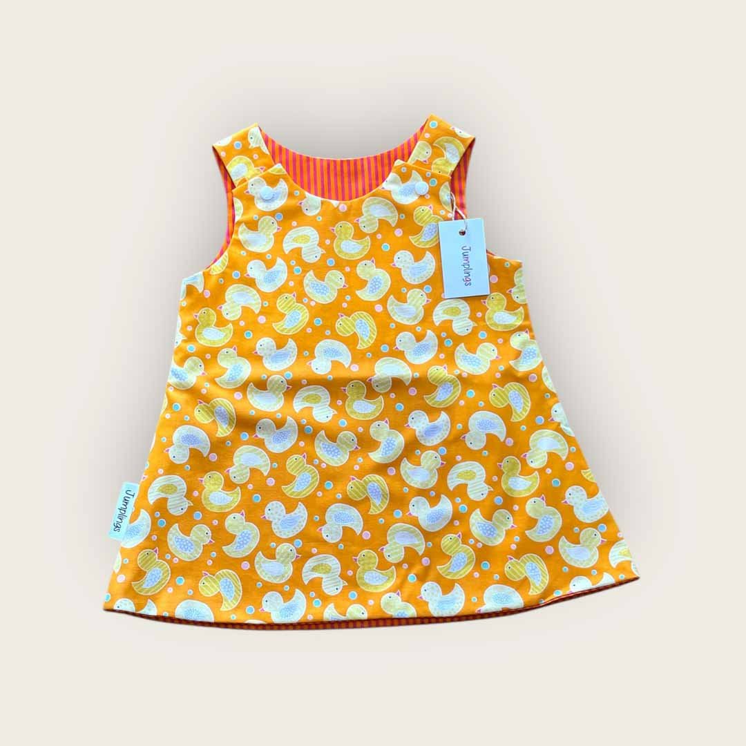 Duck and Fruit Reversible Stripe Dress 1 - 2 Years - Jumplings Clothes - Just Makers Jumplings Clothes