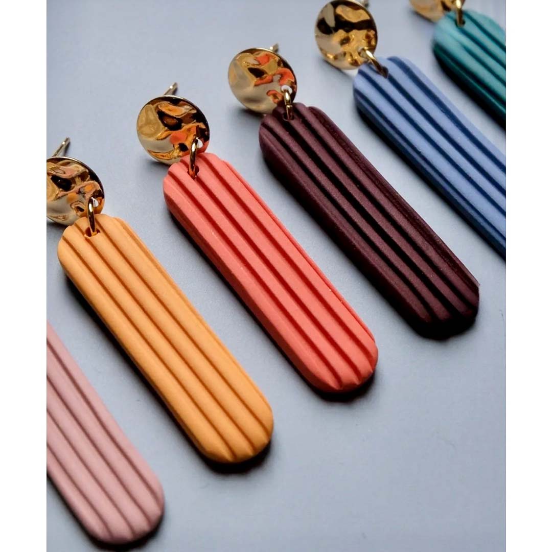 Embossed Dangle Earrings - CH Handmade_Just Makers