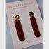 Embossed Dangle Earrings Brown - CH Handmade_Just Makers