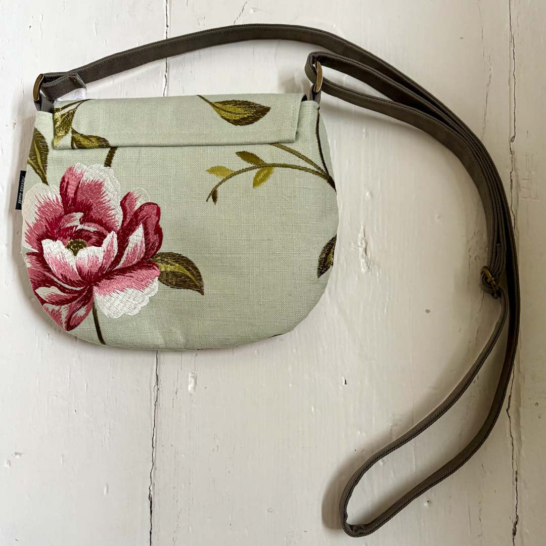 Embroidered Linen Crescent Handbag Back - Amanda Scott_Just Makers
