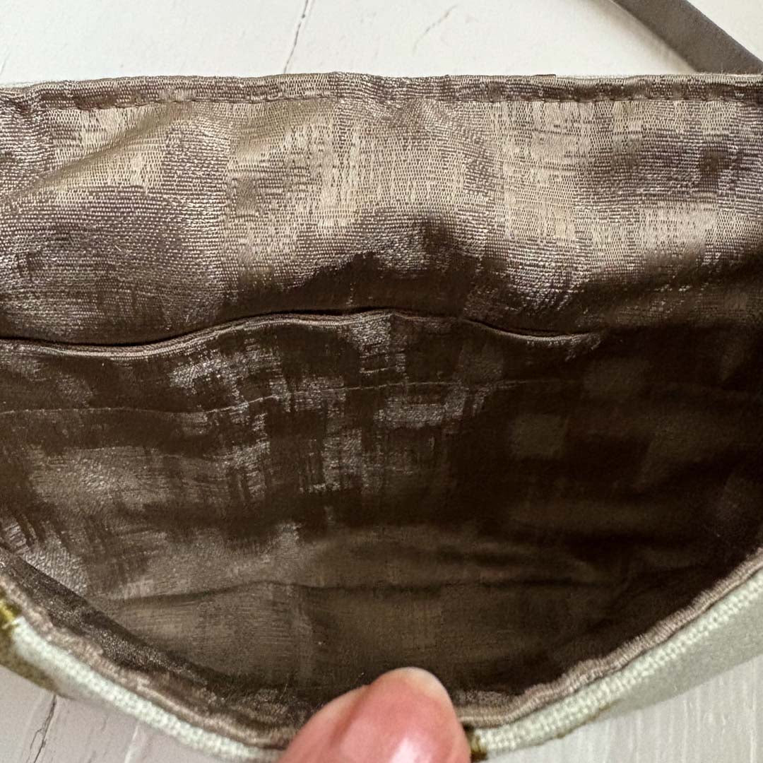 Embroidered Linen Crescent Handbag Lining - Amanda Scott_Just Makers