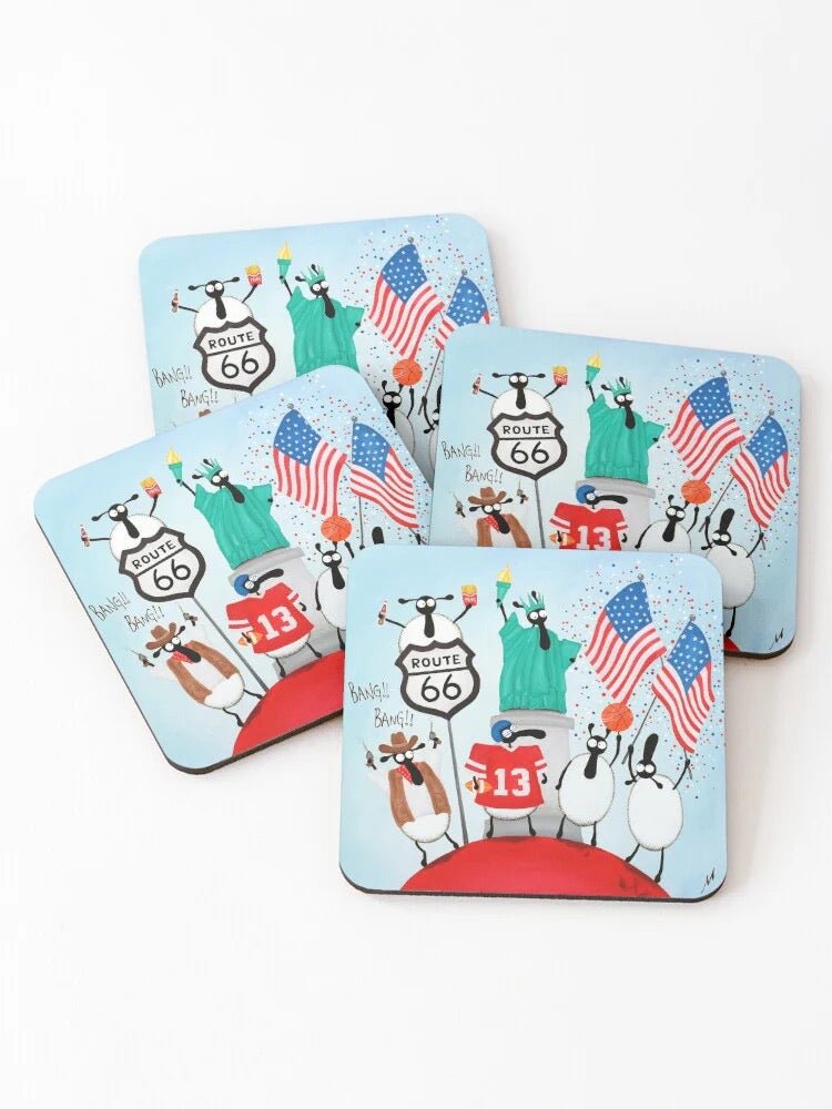 Ewe.S.A (USA) Coaster - Mervyn Tay Art - Just Makers Mervyn Tay Art