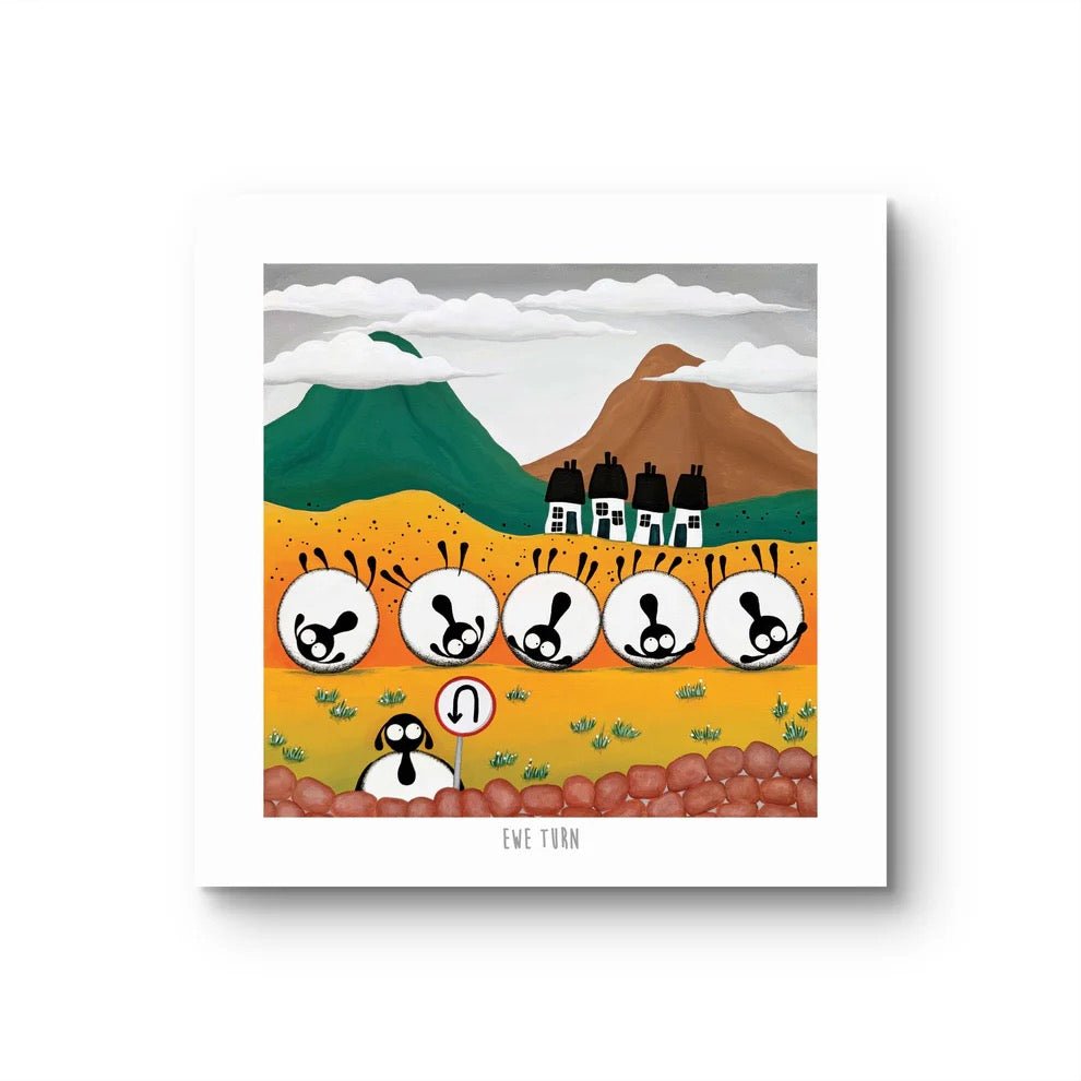 Ewe Turn 10" Print - Mervyn Tay Art - Just Makers Mervyn Tay Art