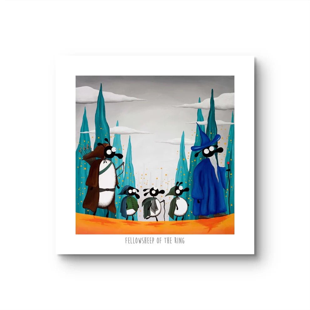 Fellowsheep of the Ring 10" Print - Mervyn Tay Art - Just Makers Mervyn Tay Art