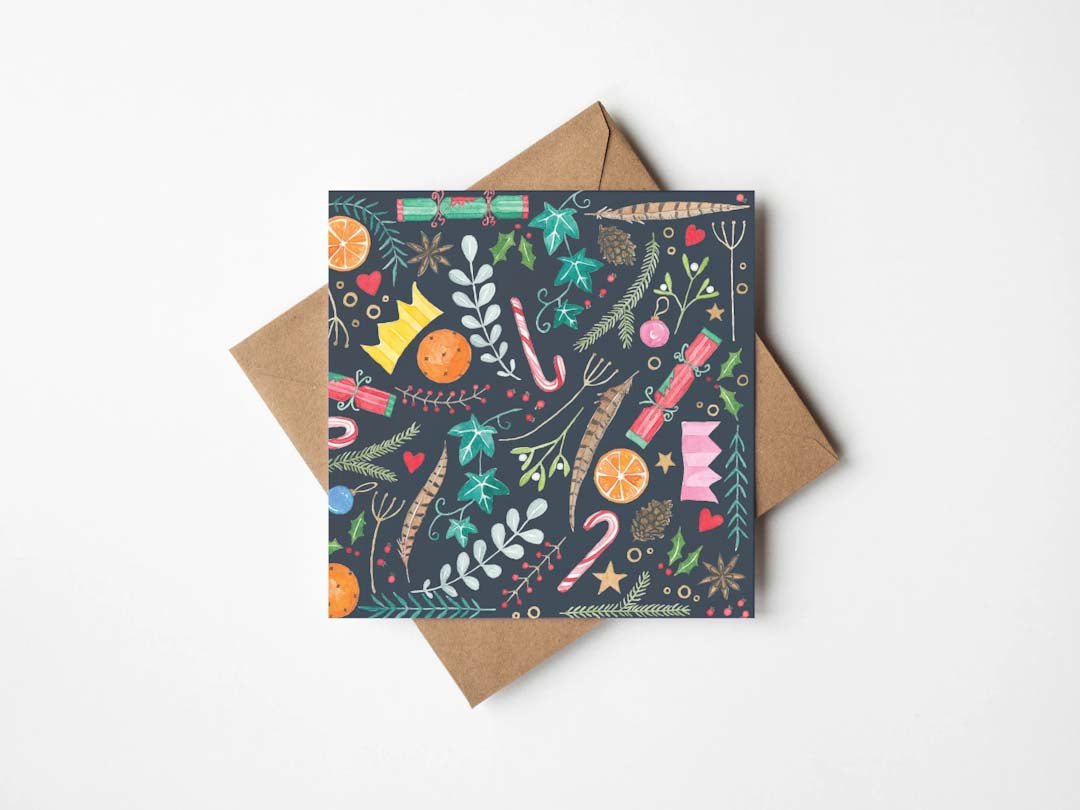 Festive Foliage Card by Antonia Illustration - Just Makers Antonia Illustration