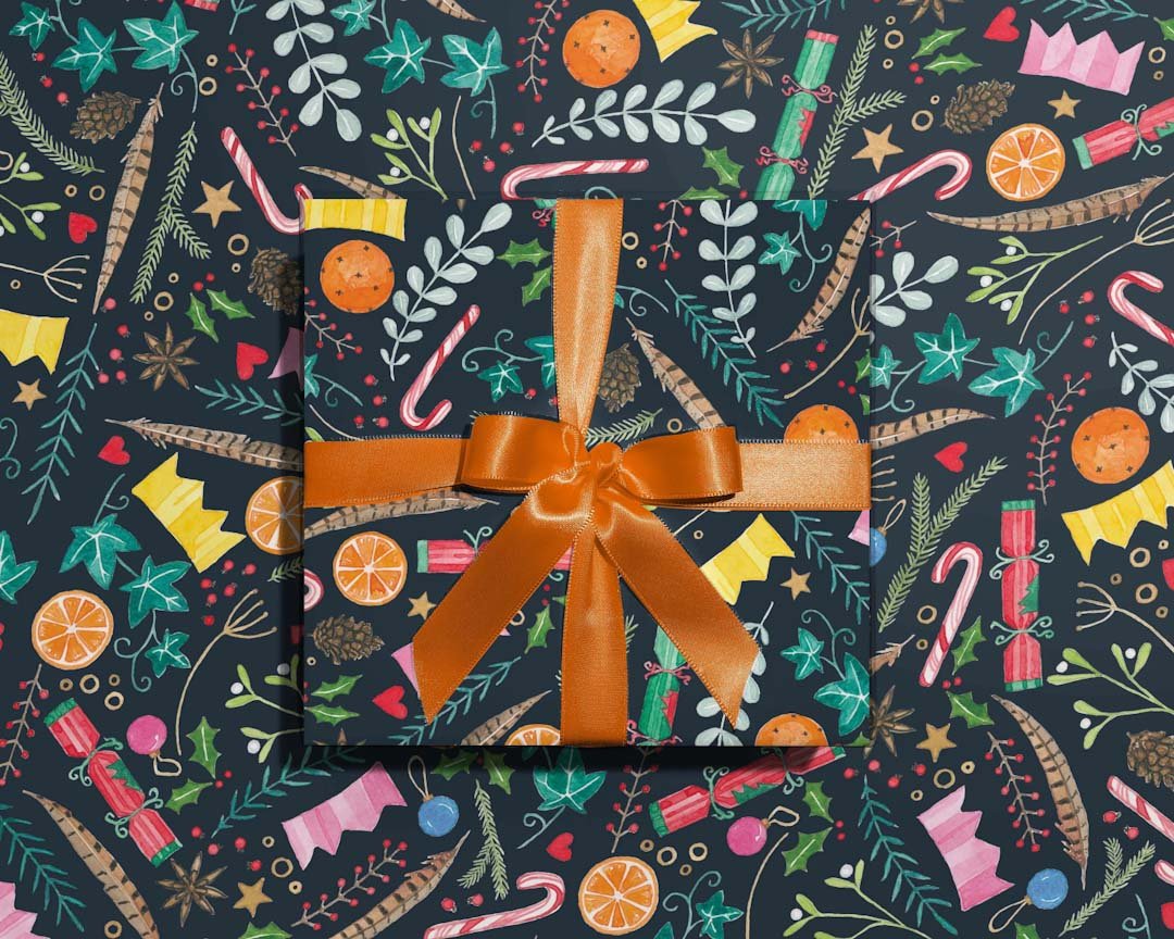 Festive Foliage Wrapping Paper - Just Makers Antonia Illustration