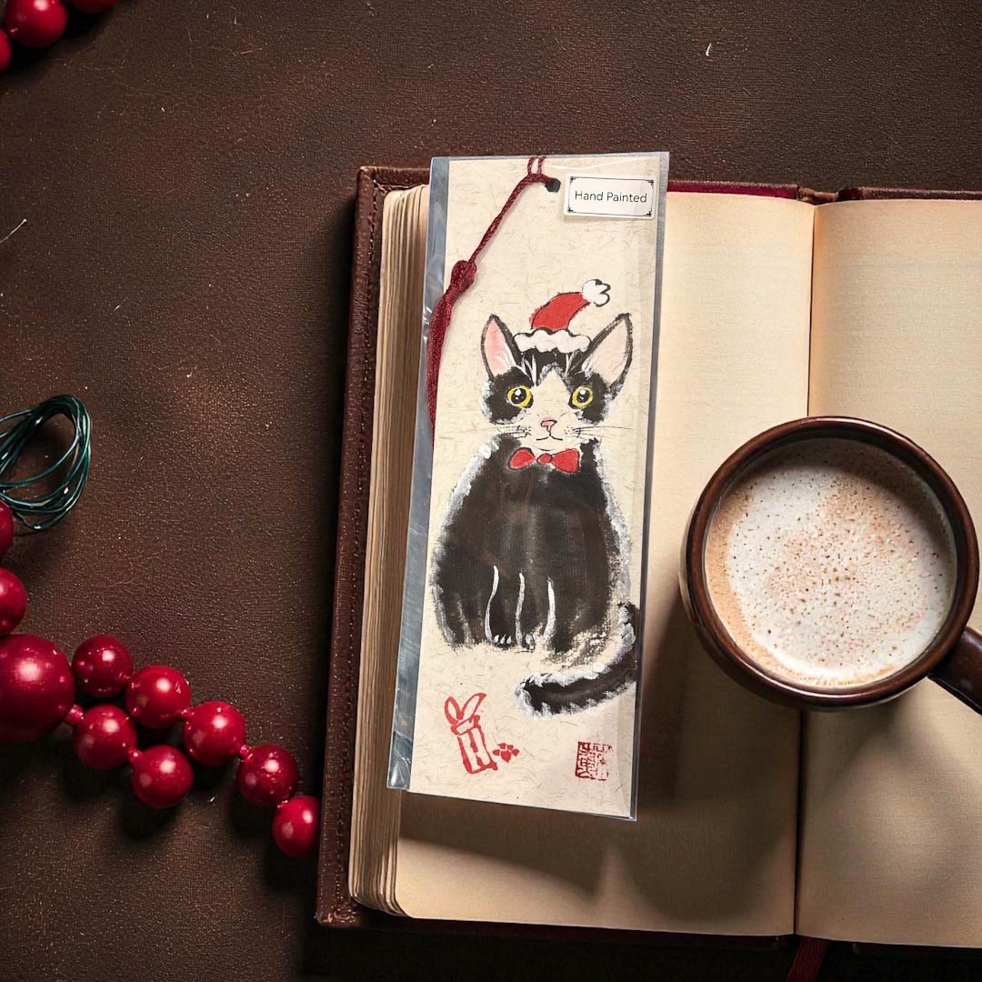 Festive Handpainted Cat Bookmark - Su Yao - Just Makers Su Yao Wukong China Art Craft