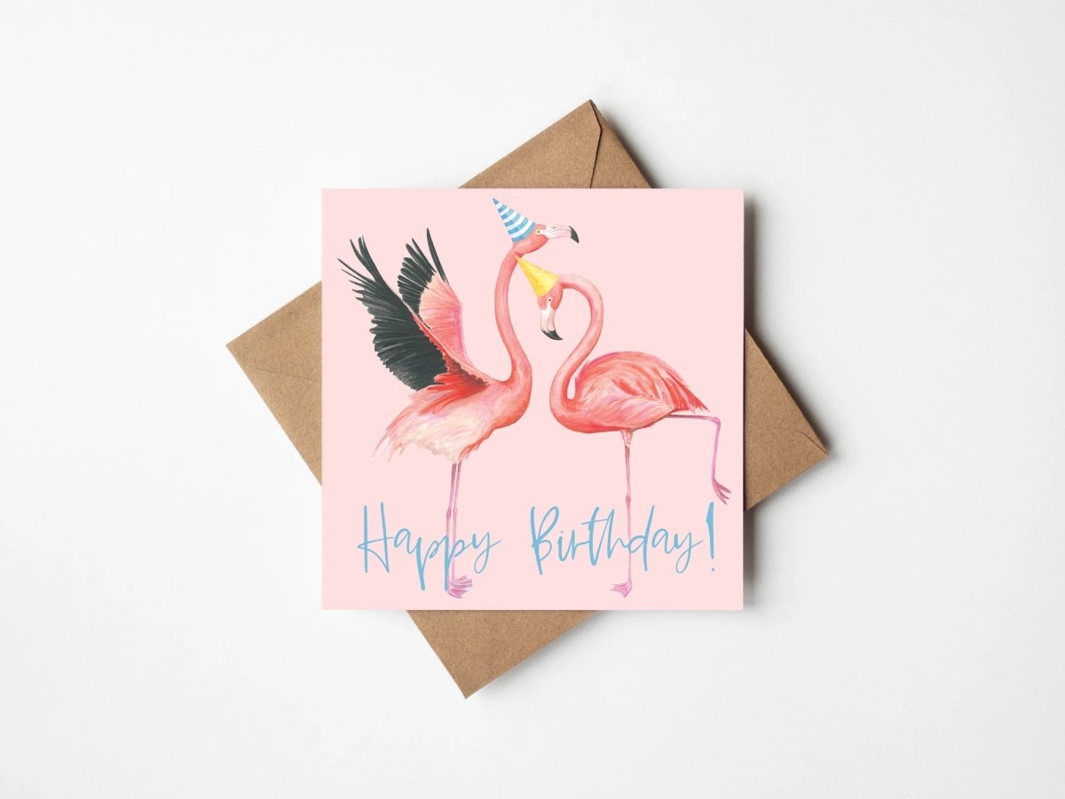 Flamboyant Flamingos Card - Antonia Illustration - Just Makers Antonia Illustration