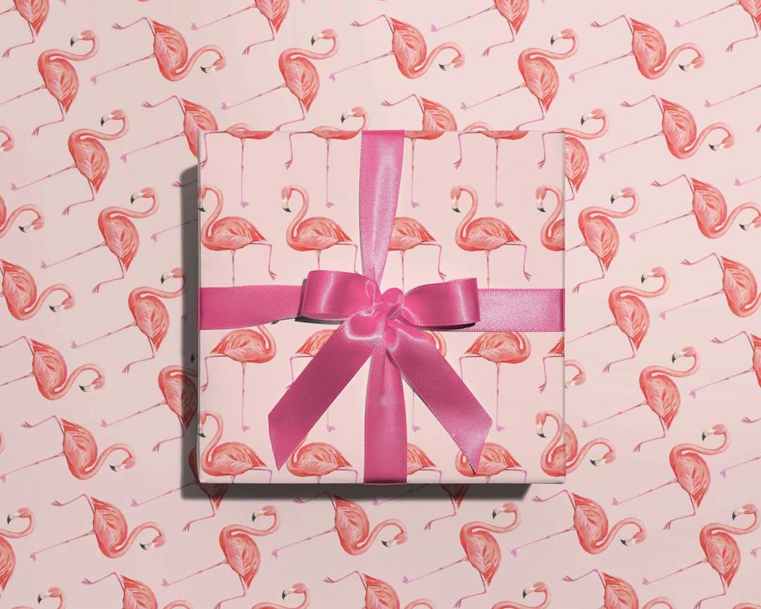 Flamingos Wrapping Paper - Antonia Illustration_Just Makers