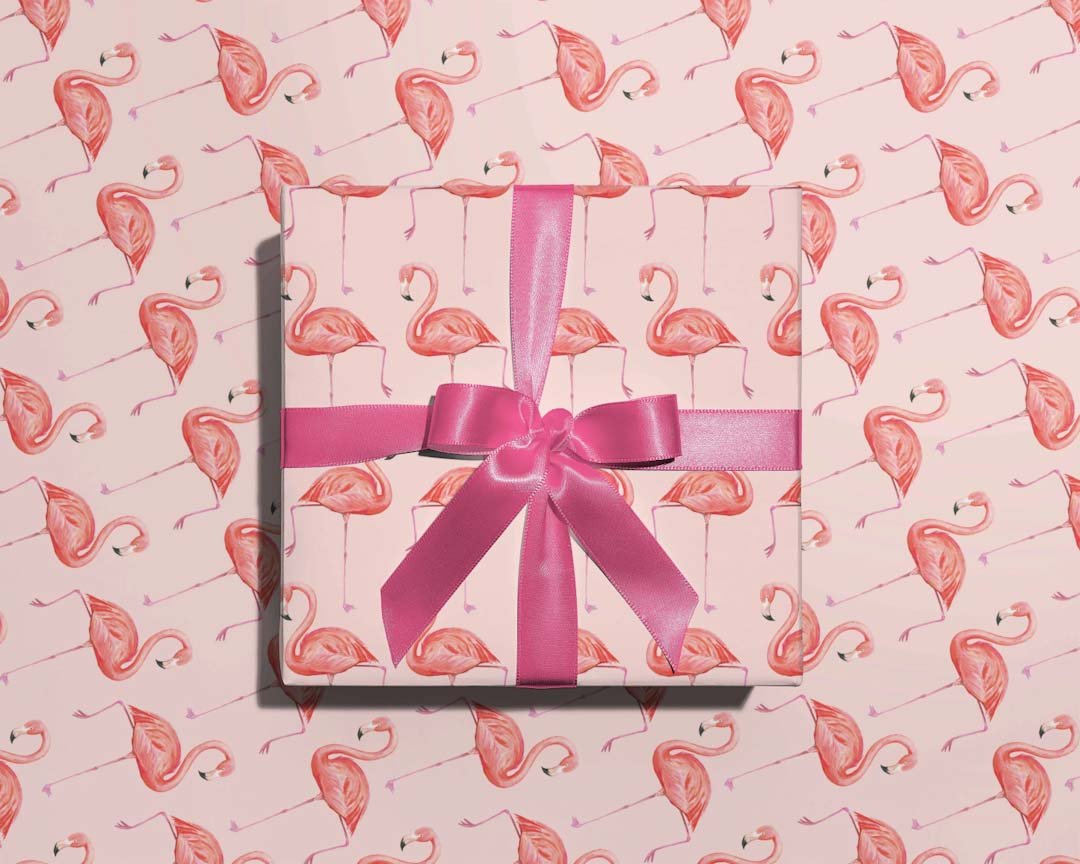 Flamingos Wrapping Paper - Antonia Illustration - Just Makers Antonia Illustration