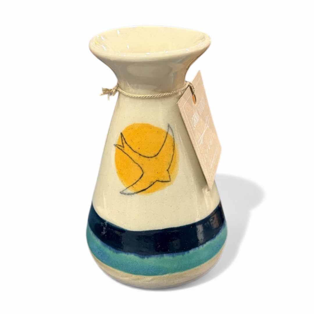 Flared Bud Vase - Golden Swift - Lorna Gilbert - Just Makers Lorna Gilbert Ceramics