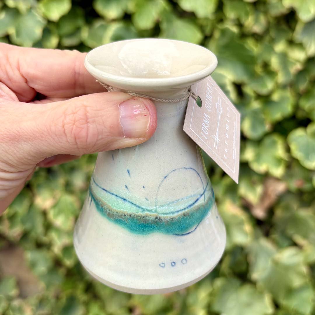 Flared Bud Vase - Seascape - Lorna Gilbert - Just Makers Lorna Gilbert Ceramics