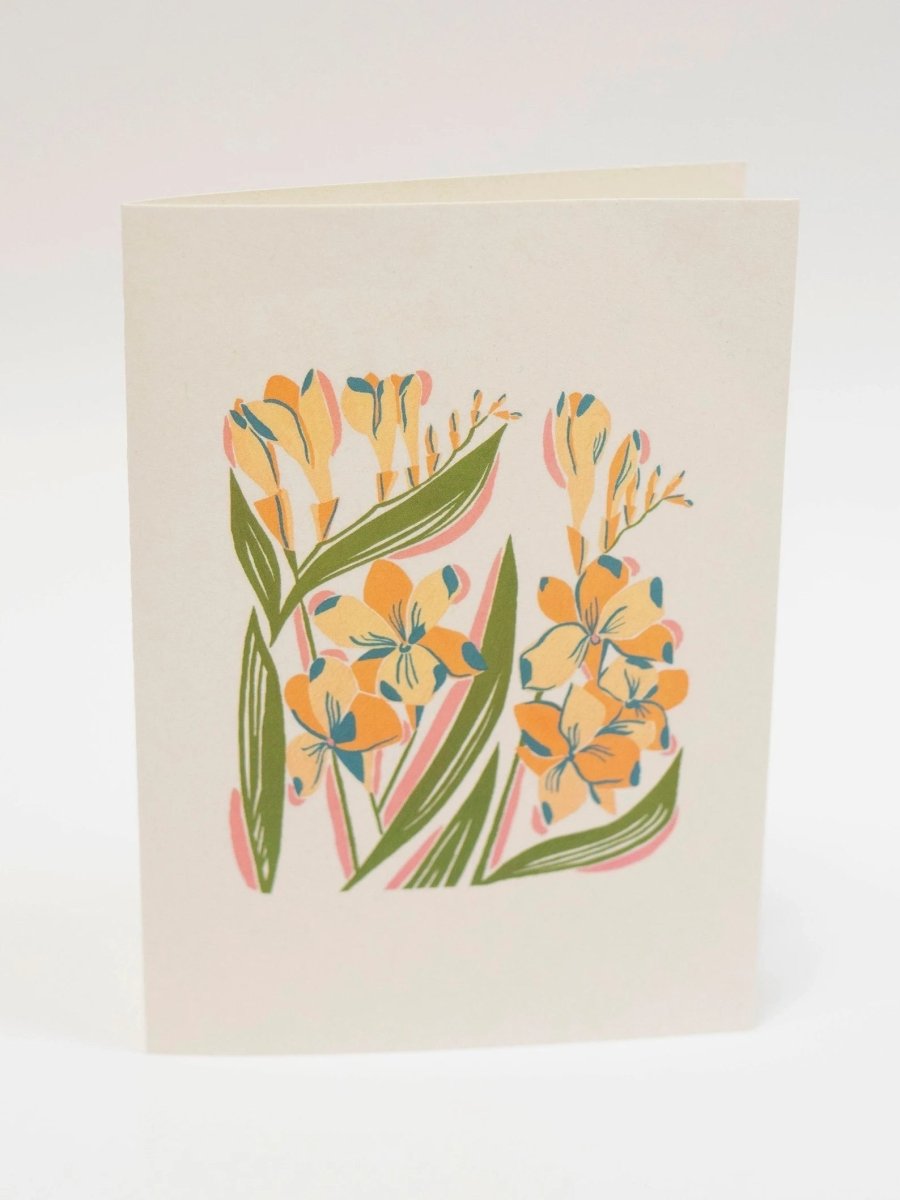 Freesia Smaller Placement Greeting Card - Megan Carter - Just Makers Megan Carter