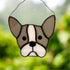French Bull Dog Stained Glass Hanging Decoration - Dragonfly Glass Art_Just Makers