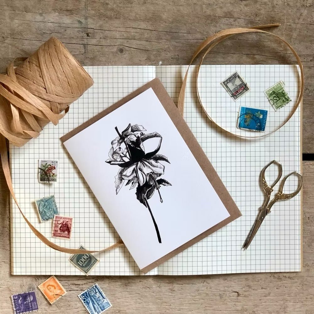 Fuschia Greeting Card - Little Snowdrop Designs - Just Makers Little Snowdrop Designs