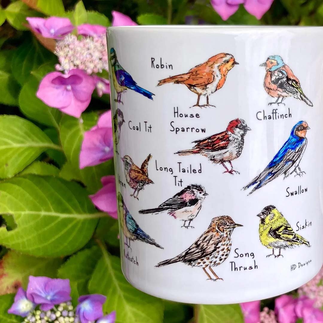 Garden Birds Ceramic Mug - HD Designs - Just Makers HD Designs