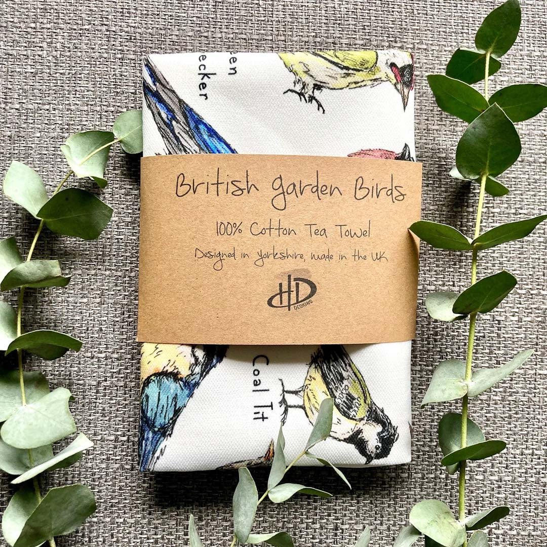 Garden Birds Tea Towel - HD Designs - Just Makers HD Designs