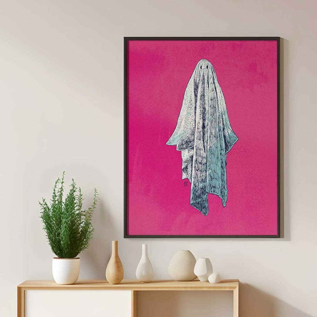Ghost Minimalist Art Unframed A4 Print - Bejojo Art - Just Makers Bejojo Art