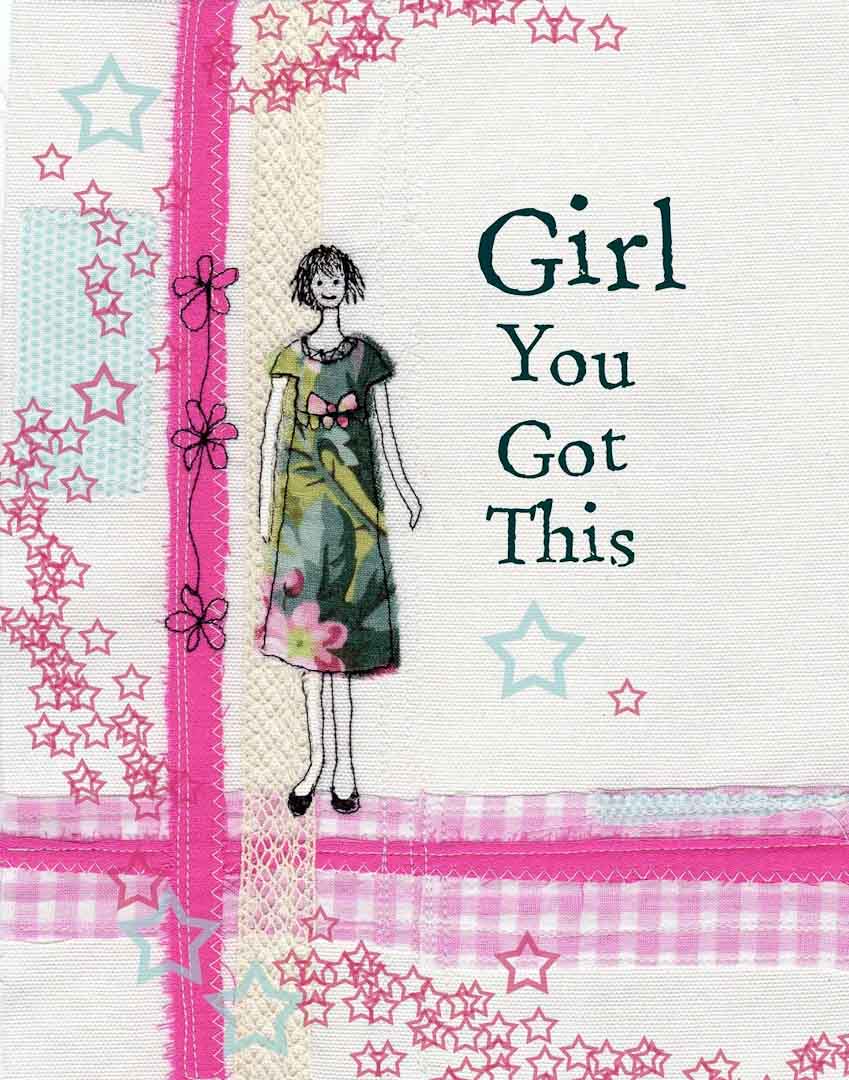 Girl You Got This Mounted Print - Touchy Feely Textiles - Just Makers Touchy Feely Textiles