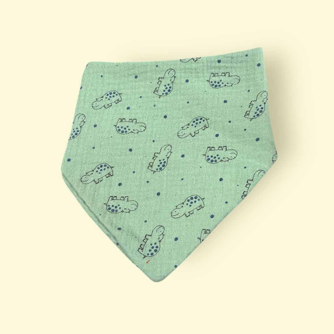 Green Hippo Dribble Bib - Jumplings Clothes - Just Makers Jumplings Clothes