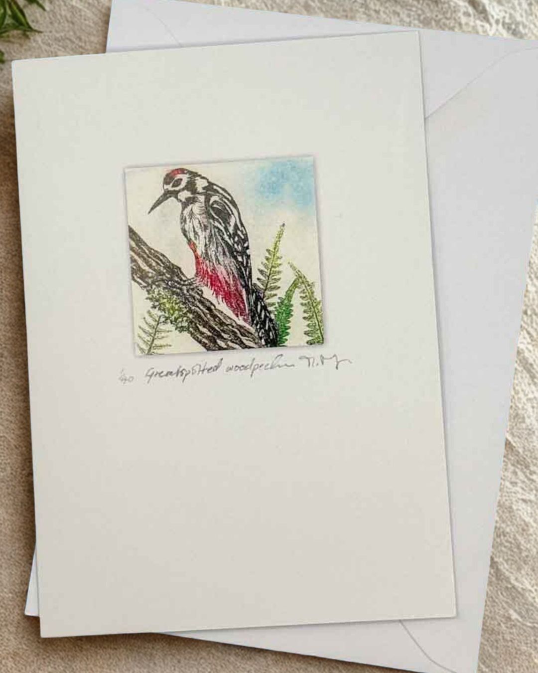 Greenspotted Woodpecker Greeting Card - Moira McTague_Just Makers