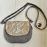 Grey Mixed Fibre Lined Crescent Handbag - Amanda Scott_Just Makers