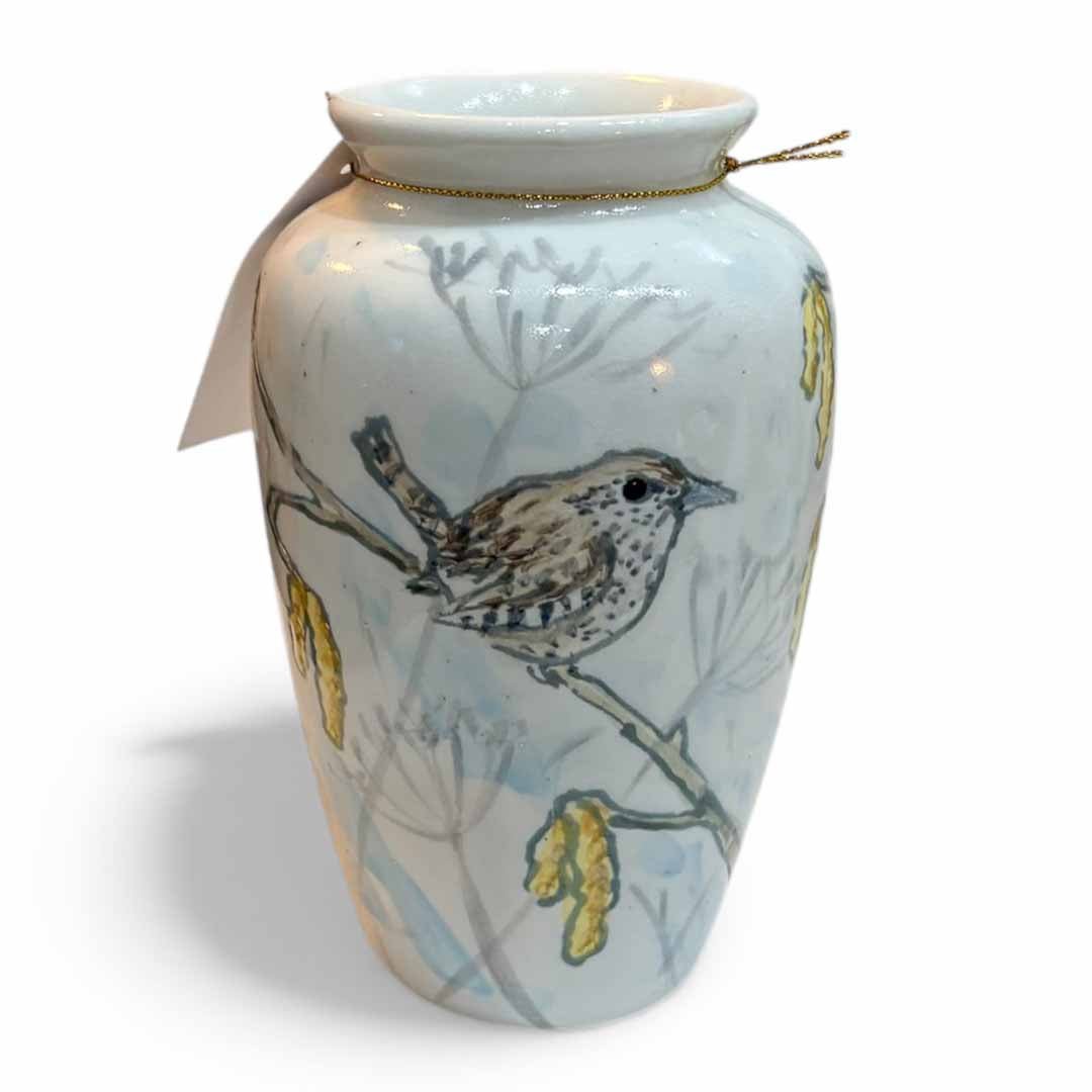 Hand Painted Bird Vase - Jenny Blue Art - Just Makers Jenny Blue Art