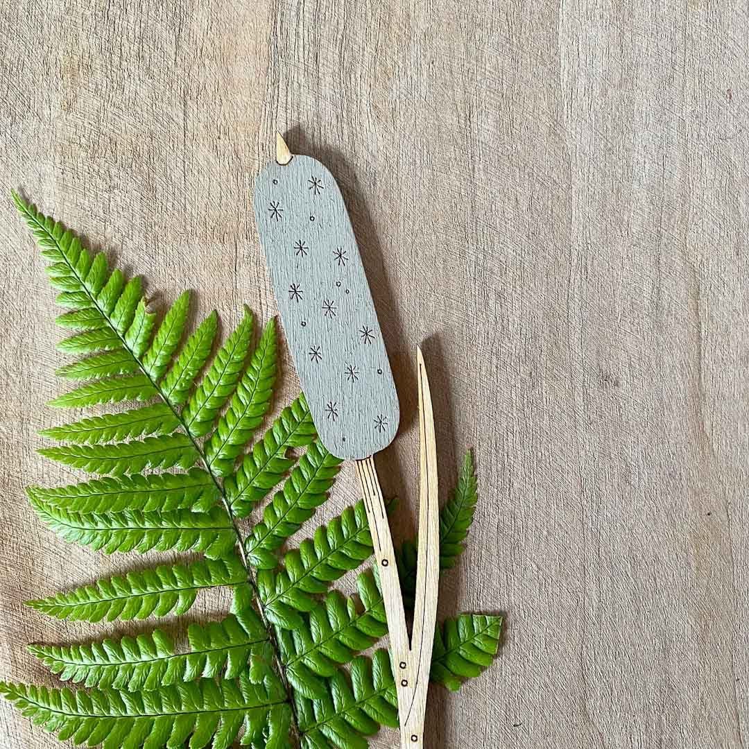 Hand Painted Bulrush Stem - Natty Deco - Just Makers Natty Deco