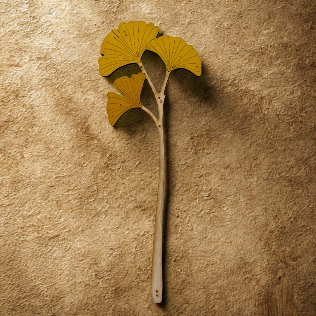 Hand Painted Ginkgo Flower Stem - Natty Deco_Just Makers