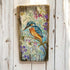 Hand Painted Kingfisher Wooden Tile - Jenny Blue Art_Just Makers