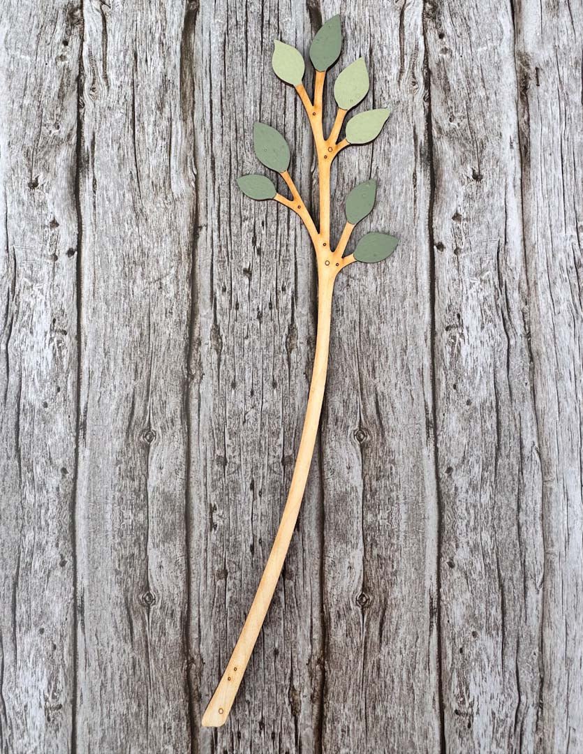 Hand Painted Leafy Stem - Natty Deco - Just Makers Natty Deco
