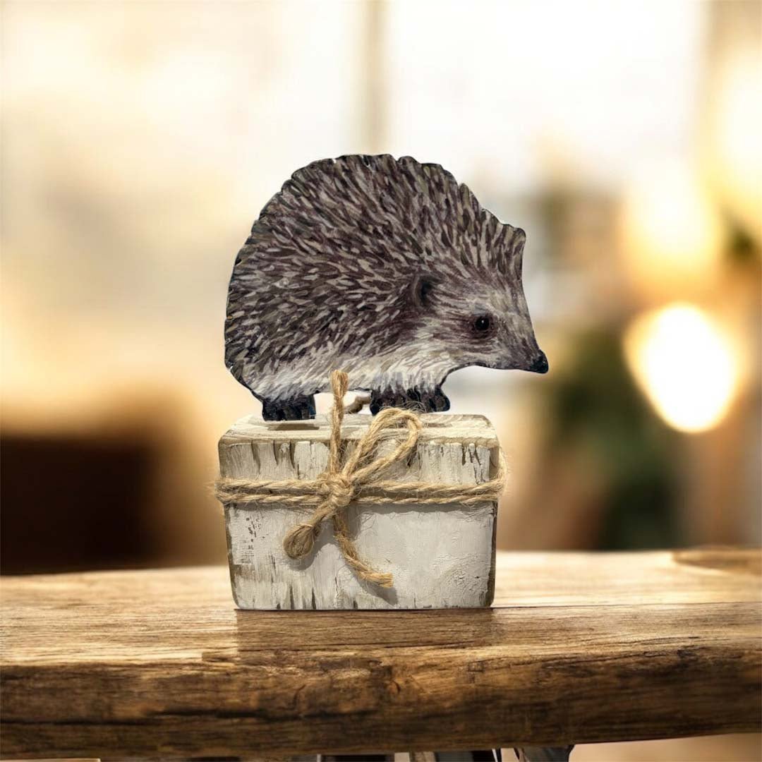 Hand Painted Wooden Hedgehog on Stand - Jenny Blue Art - Just Makers Jenny Blue Art