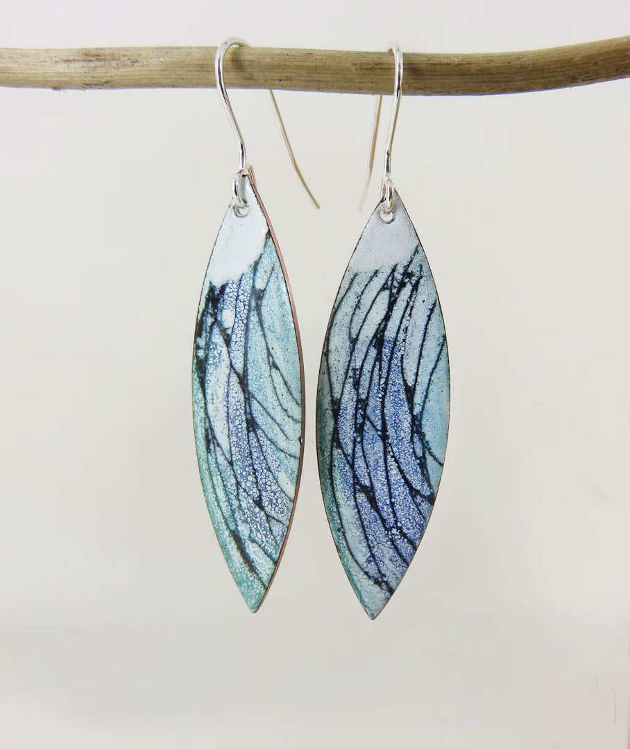 Handmade Drop Copper and Enamel Earrings by 830 Degrees_Just Makers
