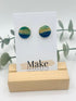 Handpainted Button Studs Teal - Make Harrogate_Just Makers