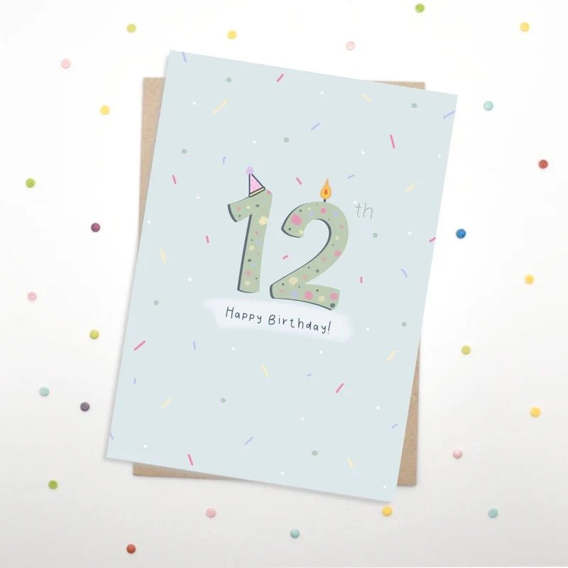 Happy 12th Birthday Card - Scribble & Print Co - Just Makers Rachel of Scribble & Print Co